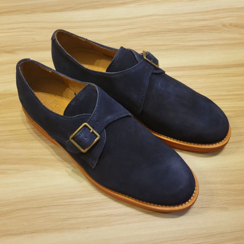 紳裝必備 POLO RALPH LAUREN Calf Suede 深藍 麂皮 皮鞋 Vibram 專櫃購入 9.5