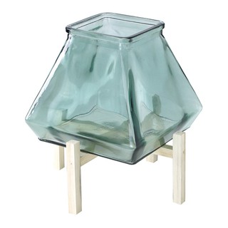 《齊洛瓦鄉村風雜貨》日本zakka雜貨 簡單獨特造型玻璃四角燭台 簡約風玻璃高腳燭台 多肉植物花器 香氛蠟燭台