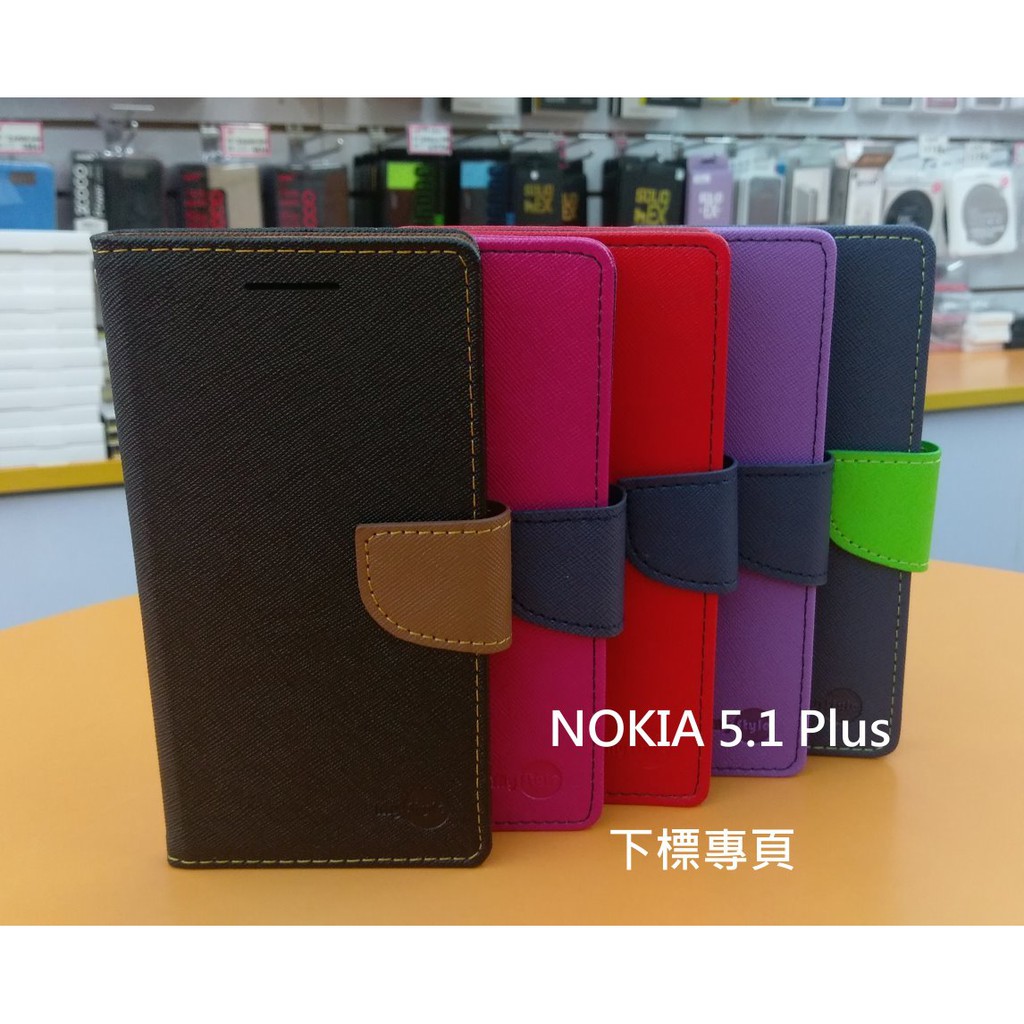 【台灣3C】全新 NOKIA 5.1 Plus 專用馬卡龍側掀皮套 可站立式皮套 特殊撞色皮套