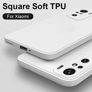 XIAOMI MI 方形軟矽膠手機殼保護相機適用於小米 Mi Redmi Note 10 9 9A POCO F3 X3