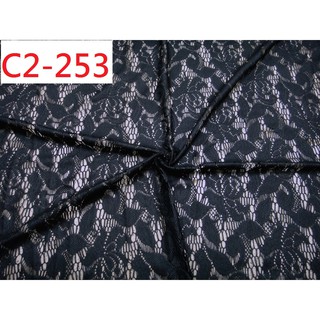 布料 蕾絲緹花網布 (特價10呎300元)【CANDY的家】C2-253 黑色蕾絲緹花網上衣外罩衫洋裝料