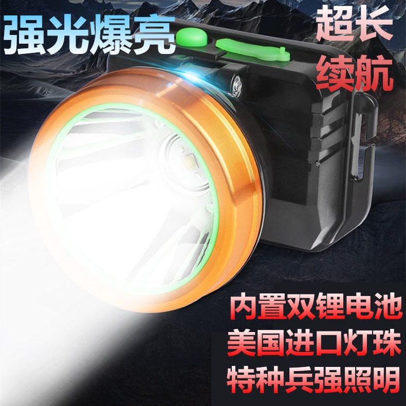 55W/100W頭燈強光遠射頭戴式礦燈LED手電筒大功率探照燈釣魚燈