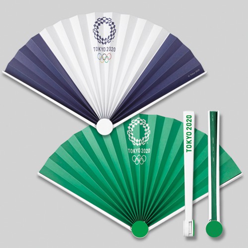 日本製 東京奧運 摺疊竹扇 綠色款 東奧 紀念品週邊官方商品 預估商品到貨需3週