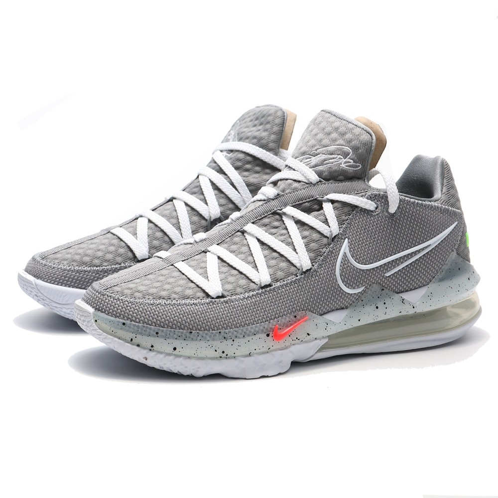 NIKE 籃球鞋 LEBRON 17 LOW PARTICLE GREY 灰白 低筒 (布魯克林) CD5006-004