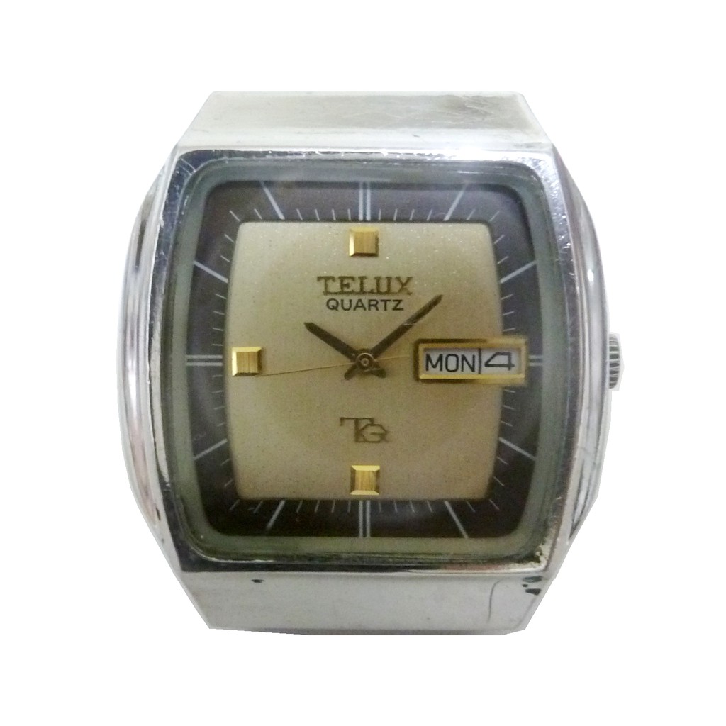 [專業模型] 石英錶 [TELUX 72701] 鐵力士 [TQ系列]石英錶[金色面+星+日期]時尚/古董/軍錶