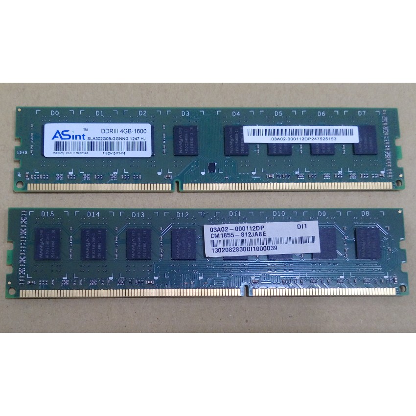 昱聯科技 ASint DDR3 1600 4G 記憶體 - 寬板