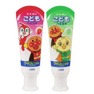 日本進口 LION 獅王牙膏 兒童牙膏 麵包超人牙膏 草莓 哈密瓜 40G