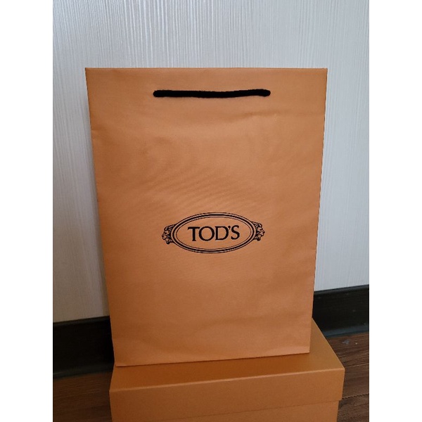 ［二手／9成9新／現貨］TOD'S 橘色紙袋 36.5 x 26 x 12公分