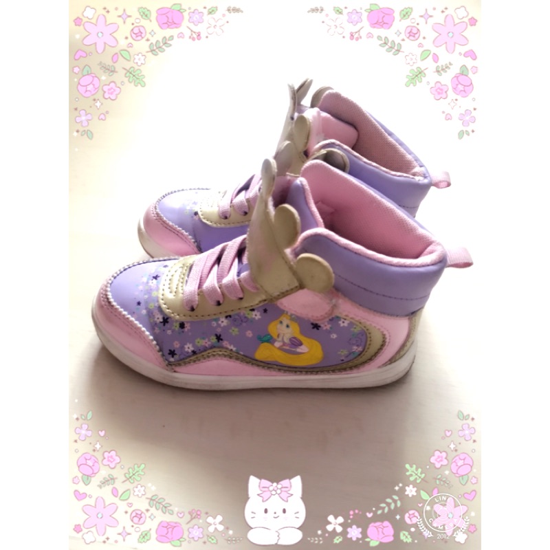 《愛地球❤️》轉賣 二手 日本帶回 公主皇冠粉紫色高筒運動鞋 （限masnco2812下標）