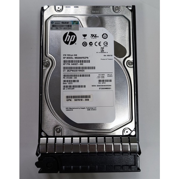 HP 2TB 6G SAS 3.5吋 含Tray (ST2000NM0001)
