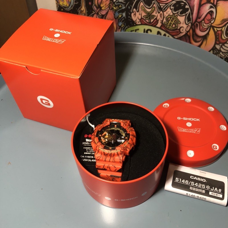 全新CASIO 卡西歐G-SHOCK x DRAGON BALL Z七龍珠Z聯名錶款GA-110JDB