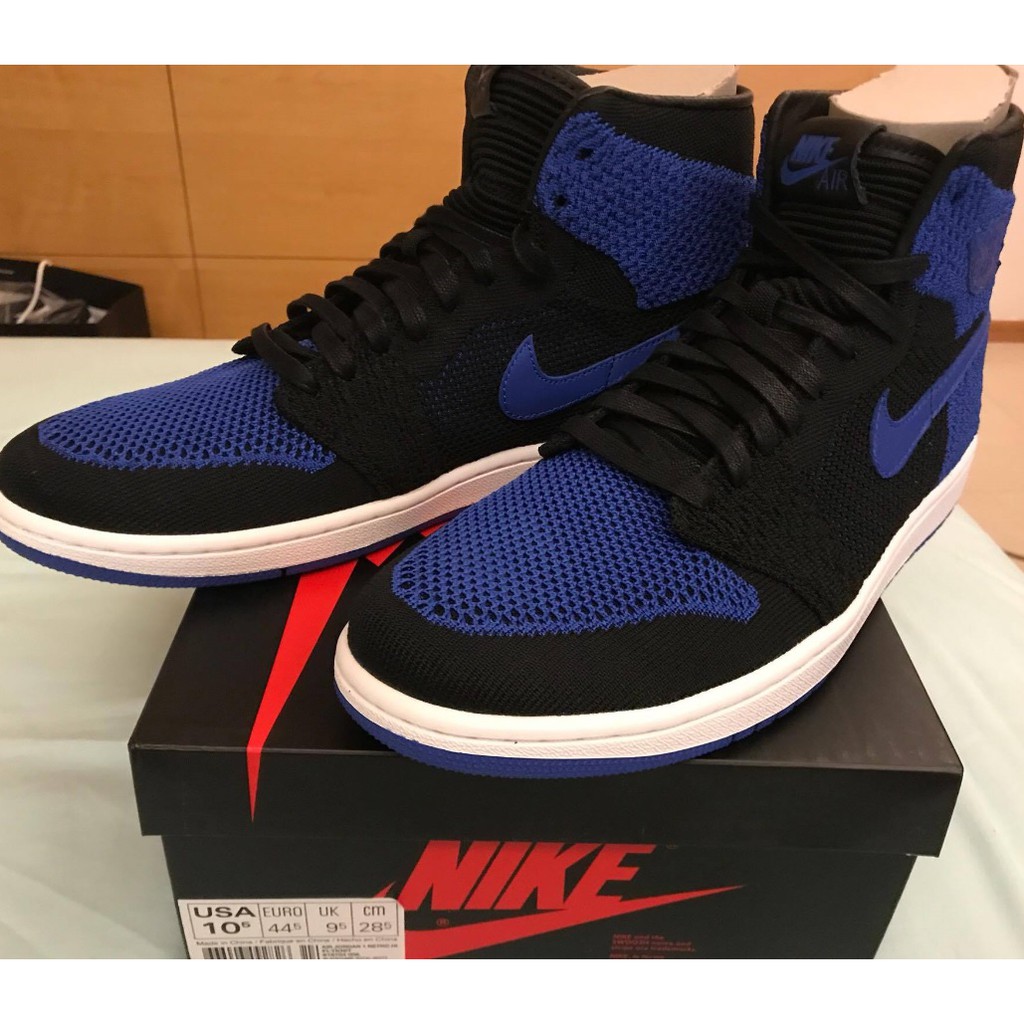 全新US10.5 NIKE AIR JORDAN 1 RETRO FLYKNIT 黑藍 編織 一代 919704-005