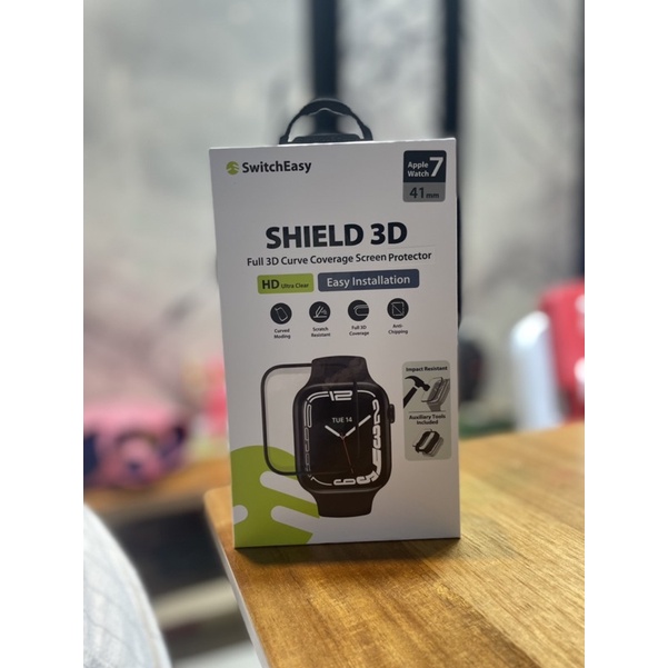 全新轉賣SwitchEasy Apple Watch 7 SHIELD 3D滿版防撞保護貼 (附對位器)