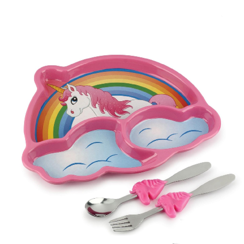 KIDS FUNWARES - 造型兒童餐盤組-彩虹小馬