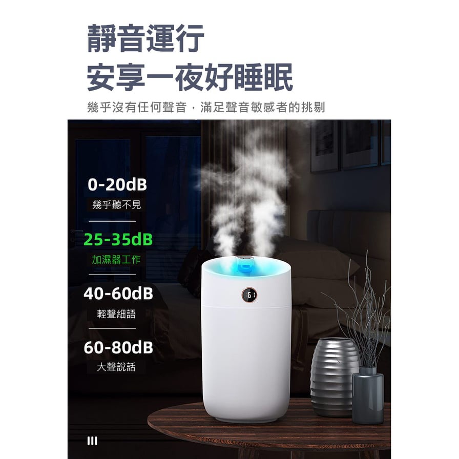 【JS BOUTIQUE】附發票 雙噴頭智能顯示霧化水氧機 加濕機 香薰機 大霧量 3L