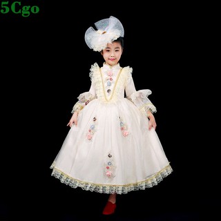 5Cgo 含稅演出服兒童歐式宮廷服公主裙舞臺親子服裝生日派對禮服女童米色t633888547418