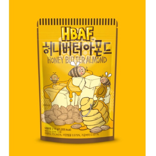 [HBAF] 蜂蜜黃油杏仁 210g 3EA 韓國零食