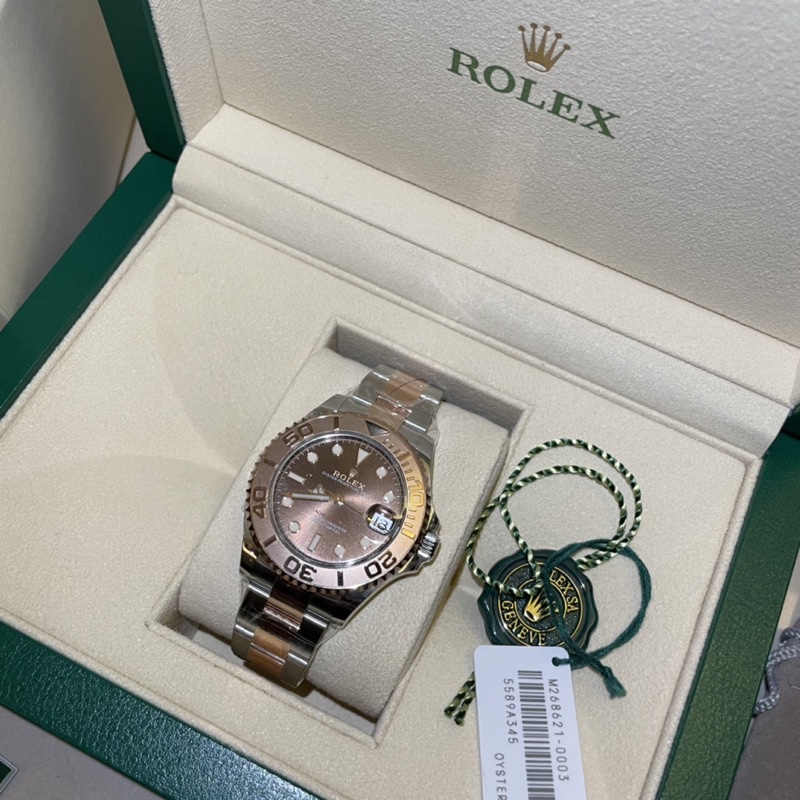 🍫 2022 ROLEX 勞力士 YACHT-MASTER 37  遊艇名仕 巧克力面盤 玫瑰金半金款最新款