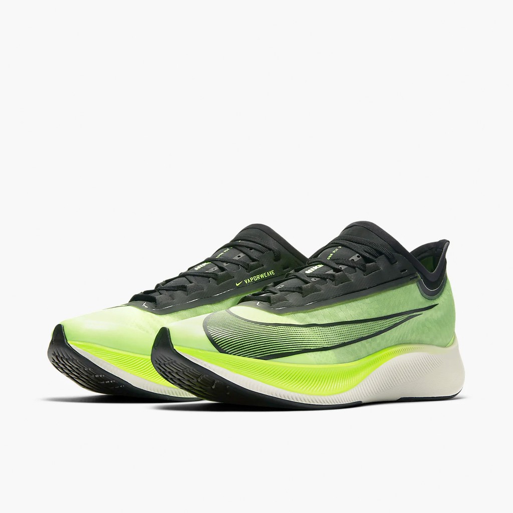 [二手] NIKE ZOOM FLY 3 輕量慢跑鞋 長跑 馬拉松 透氣 螢光綠 AT8240-300 US9.5