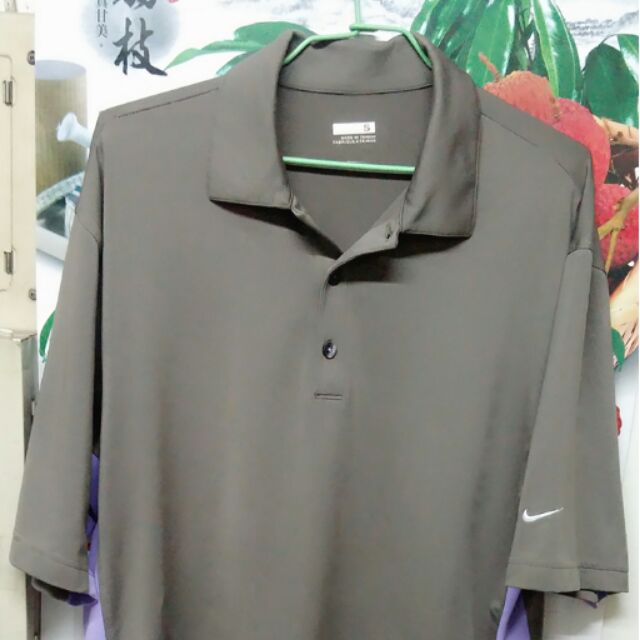 Nike 肩寬48公分 台灣製 灰綠淺紫拼接 運動 高爾夫抗紫外線短袖polo衫
