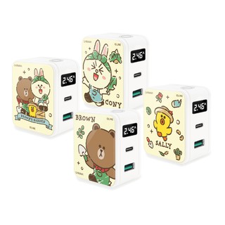 GARMMA LINE FRIENDS Type-C & USB PD快充雙孔充電器快速充電器 正版授權