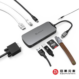 【亞果元素】CASA Hub X USB-C 10 in 1 多功能 集線器 擴充器 轉接器 灰 macbook m1
