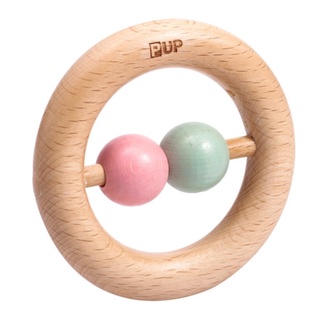 奇哥 PUP 原木系列-安撫手搖鈴（雙珠） 安撫玩具 抓握玩具 嬰兒玩具 幼兒玩具