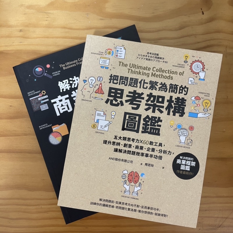［二手書］把問題化繁為簡的思考架構圖鑑 + 解決問題的商業框架圖鑑 兩本合售