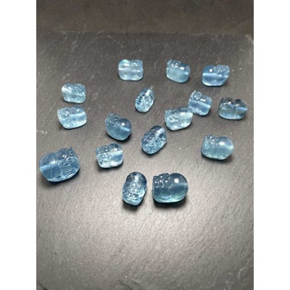 【Rich手作】 高品 海藍寶 貔貅 招財 水晶設計 水晶材料 串珠雕件 現貨在臺 藍色水晶