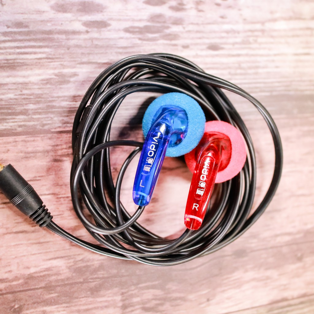 (稀有) 原道VIDO 藍紅透明 平頭耳機(簡易包裝) 非NICEHCK MX500