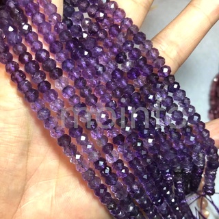 天然紫水晶 鑽切 算盤 條珠 紫晶 夢幻紫水晶 切面 盤珠 扁珠 半成品串珠 愛的守護石 紫水晶 切角 隔珠材料