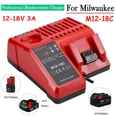 適用米沃奇Milwaukee 12V 14.4V 18V鋰電池充電器/M18 M14 M12充電器M12-18C
