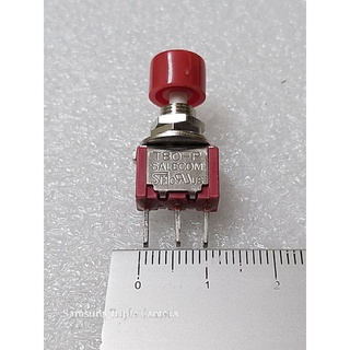 按鈕開關 小型 3P無段 (PUSH NO/NC) 125VAC 1A 固定孔:6mm 焊線式