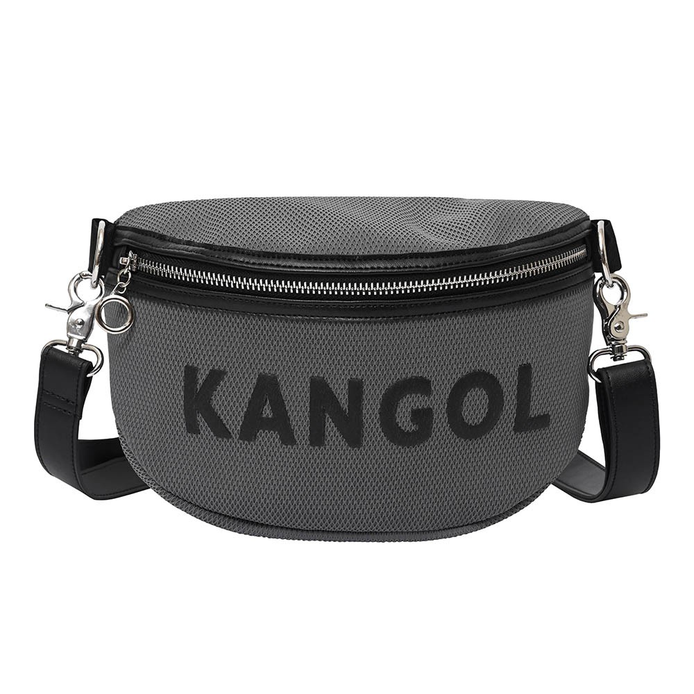 KANGOL 灰色網狀側腰包-NO.6055300710