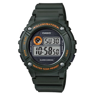 附發票 臺灣卡西歐公司貨【時間光廊】CASIO 卡西歐 防水/秒計時碼表/LED照明 學生錶/當兵 W-216H-3B