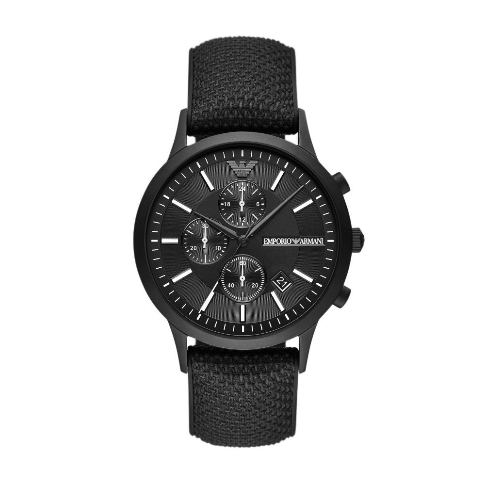 EMPORIO ARMANI RENATO系列經典設計矽膠錶帶腕錶43mm(AR11457)