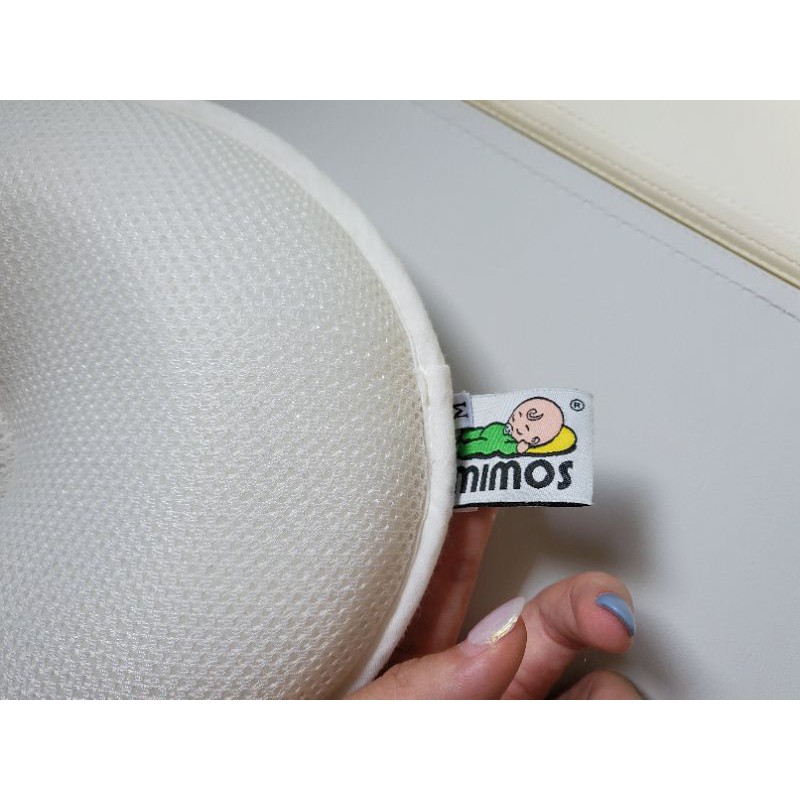 二手西班牙Mimos M嬰兒枕頭 自然頭型3D塑型枕加枕套