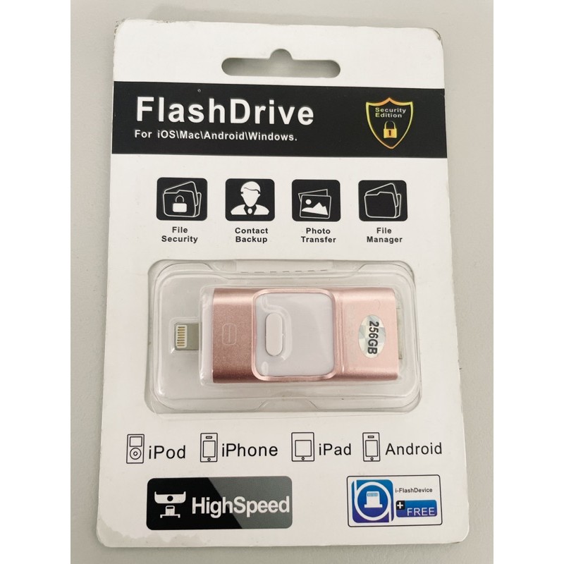 FlashDrive USB雙頭龍 iPhone/安卓隨身碟 二手出清特價$650元