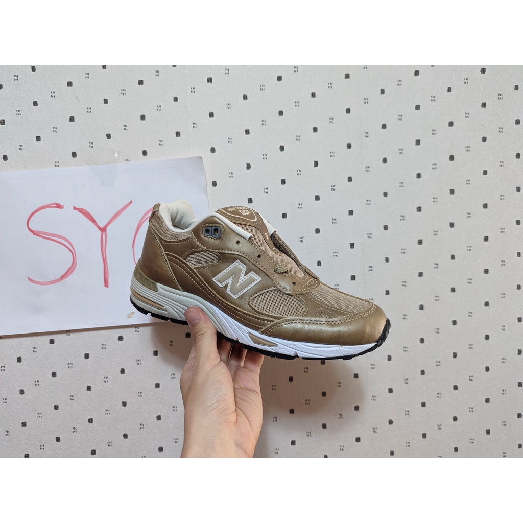 SYG New Balance W991SBL us8B=24.5~25cm 亮金 英製