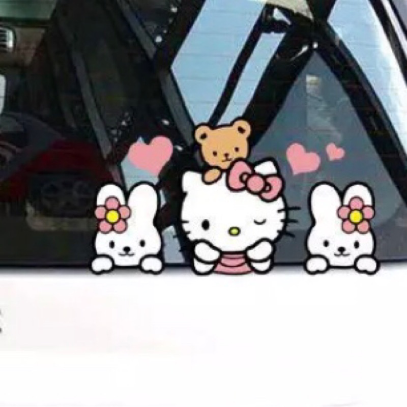 車貼GO代購～贈刮板 hello kitty 反光防水車貼 日本潮流品牌 粉紅蝴蝶結 後車窗 燈眉油箱蓋 gogoro