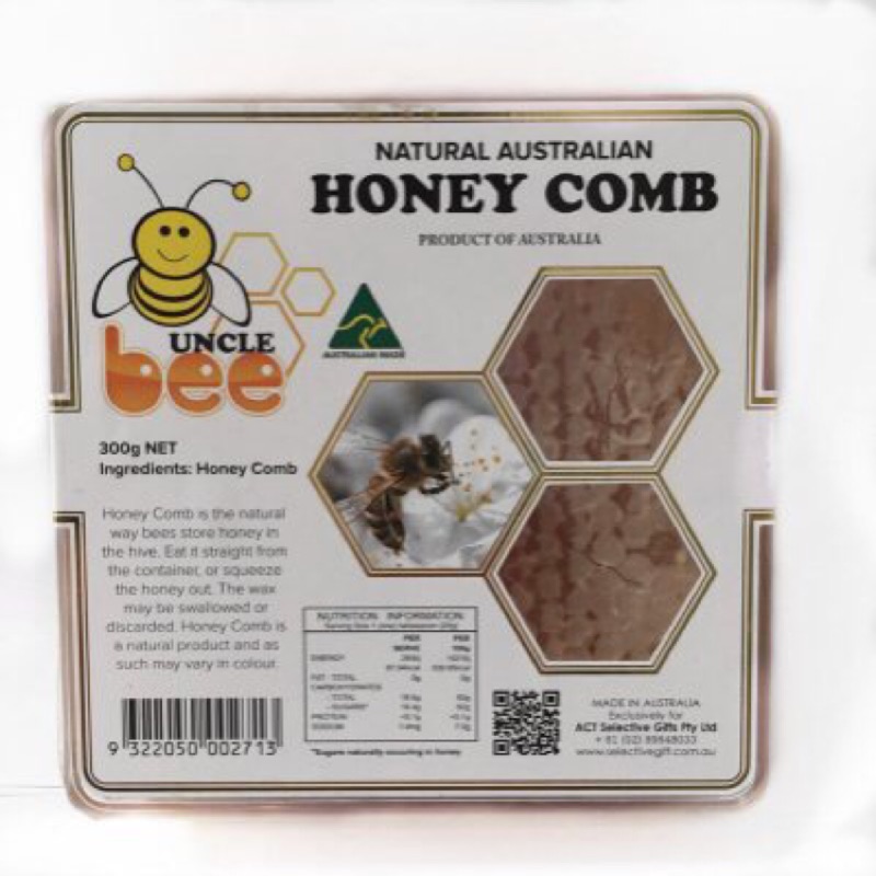 ［預購］澳洲Uncle bee 蜂巢蜜 350g 盒裝
