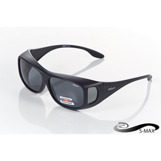 【S-MAX專業代理】New 年度新款 成人大包覆 近視也能戴 Polarized偏光運動包覆眼鏡 (消光黑)