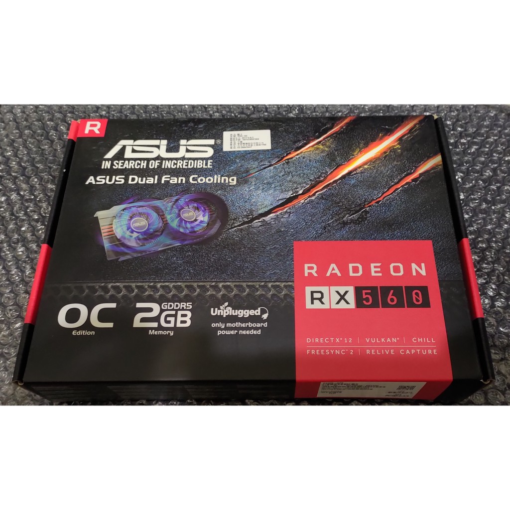 二手※華碩 RX560-O2G 顯示卡 ASUS Radeon RX 560 2GB OC Edition GDDR5