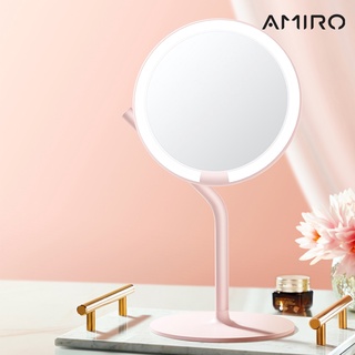 【AMIRO】 Mate S 系列LED高清日光化妝鏡-櫻花粉 情人節禮物 女生禮物 送禮 美妝鏡 化妝神器 發光鏡