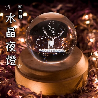 🔥隔日到貨🔥3D內雕水晶夜燈 生活用品 小夜燈 創意小物 節慶送禮 情人 中秋 聖誕 浪漫 紀念【葉子小舖】