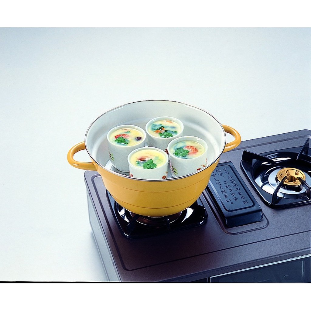 現貨最後一個~超美鵝黃色 日本富士琺瑯鍋 萬用機能鍋 蒸煮炒炸皆可 5.4升燉湯煮物都可 ih電磁爐可用
