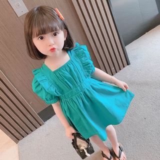 女童 連衣裙 夏裝 兒童 洋氣 韓版飛袖裙子 寶寶公主裙