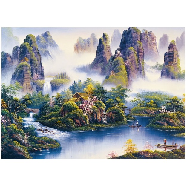 山水風景 世外桃源 1350-001  1350片大切片拼圖