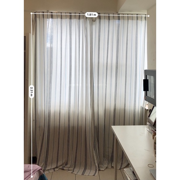 Ikea 部分遮光/裝飾/條紋窗簾