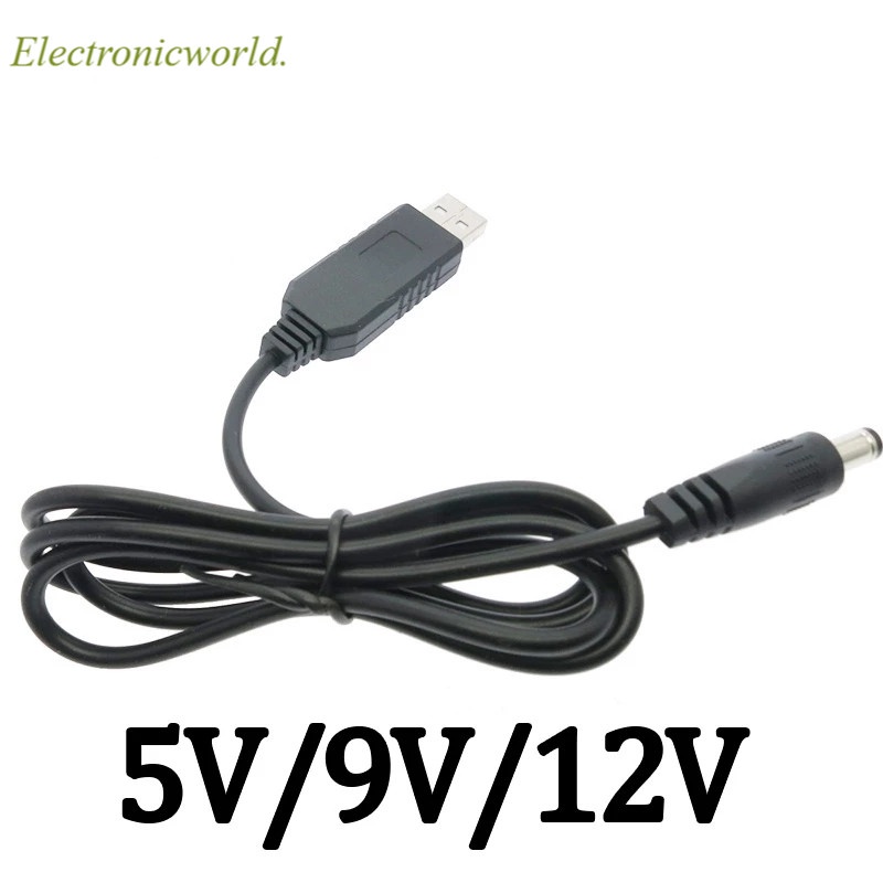 Usb 電源升壓線 Dc 5v 至 Dc 9v / 12v 升壓模塊 Usb 轉換器適配器電纜 2.1x5.5mm 插頭